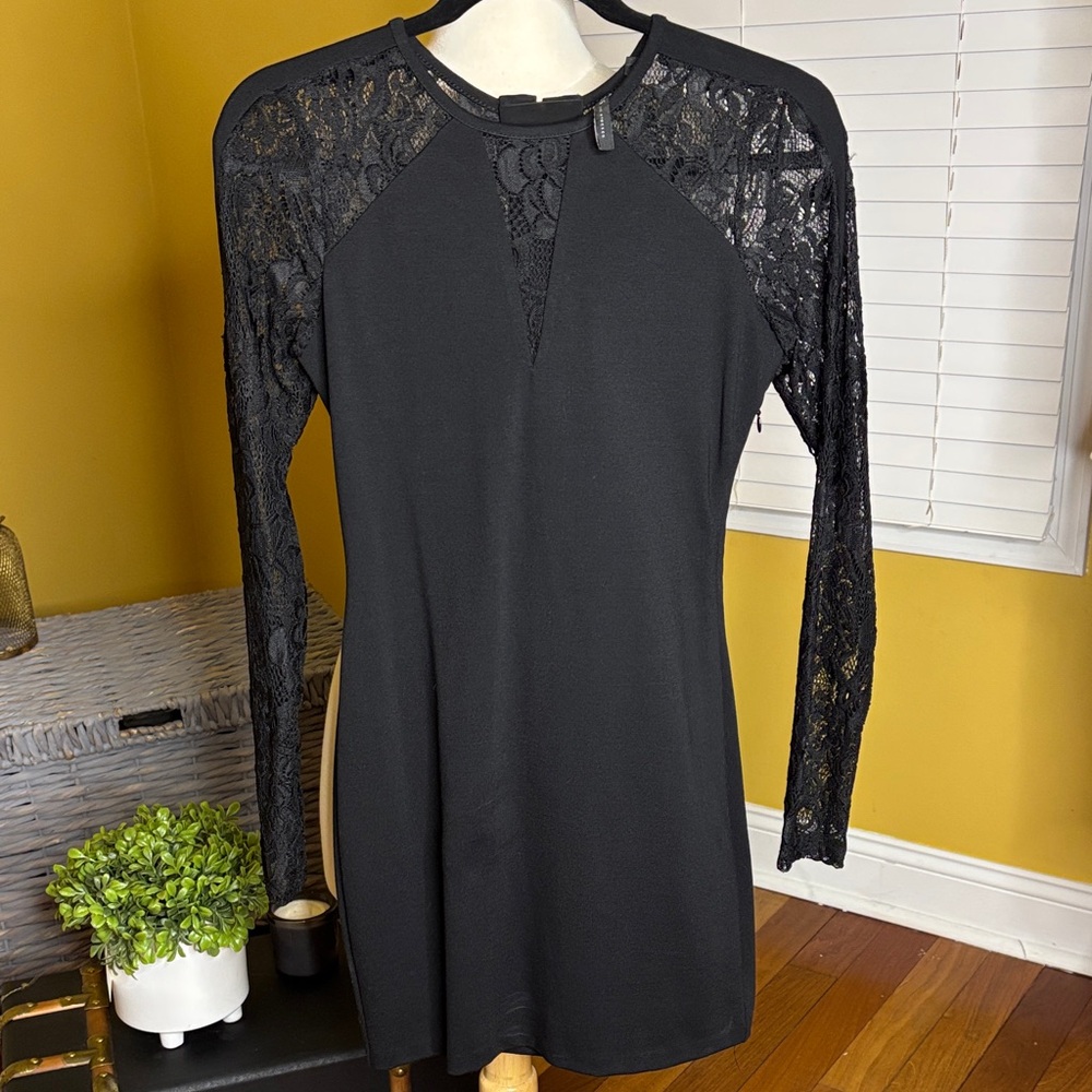 Guess Black Long Sleeve Dress NWT
